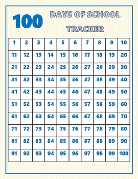 Preview of 100 Days of School Tracker