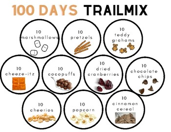 Preview of 100 Days of School Trail Mix