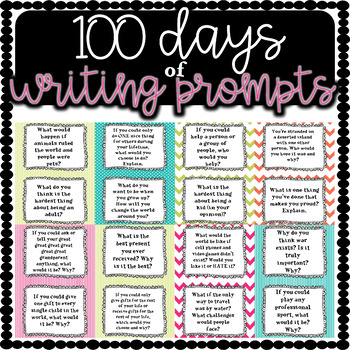 100 Days of Writing Prompts by Alyssa Burks | Teachers Pay Teachers