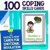 100 Digital and Print Coping Skills Cards with Checklists 