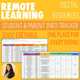 100% EDITABLE - Digital Tracker - Student Passwords & Pare