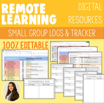 Preview of 100% EDITABLE - Small Group Conference Logs & Digital Data Trackers