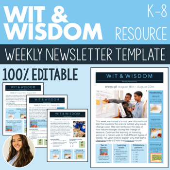 Preview of 100% EDITABLE - WW - Weekly Newsletter Templates - K-8