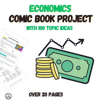 Preview of 100 Economic Topic Ideas & Comic Book Project: Grades 8-12