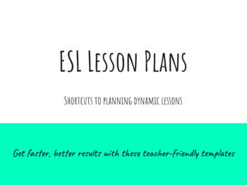 Preview of 100% Editable ESL Lesson Plans