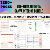 100+Editable Mega Canva Interior Bundle 2024, Planner ,jou