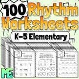 100 Elementary Rhythm Worksheets | K-5 Rhythm And Counting