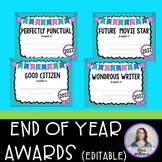 100 End of Year/Year End Awards/Fun Awards EDITABLE