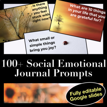 Preview of 100 Engaging SEL Social Emotional Journal Prompts