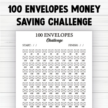 Preview of 100 Envelopes Money Saving Challenge