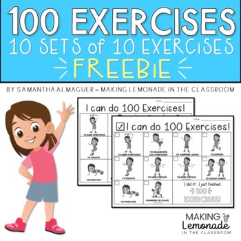 Preview of 100 Exercises Printable Freebie