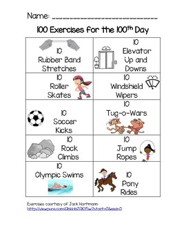 Results for 100 exercises | TPT