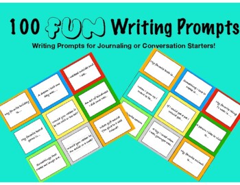 Preview of 100 FUN Writing Prompts for Journaling