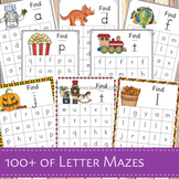 100+ Find the Letter in a Maze Activity Sheets