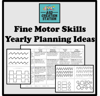 Preview of Fine Motor Skills Yearly Planning Document