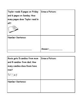 100 First Grade Addition Word Problem Printable Worksheet Homework