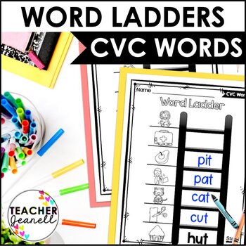 Cvc Word Ladders Free By Teacher Jeanell Teachers Pay Teachers