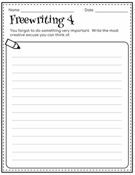100 Freewriting Prompts for Writers Who Need to Be Challenged | TpT