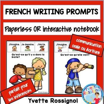 Preview of French Writing Prompts Écriture ou communication orale GRATUIT