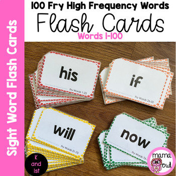 Preview of 100 Fry High Frequency Words Flash Cards | Sight Word Practice for Early Readers