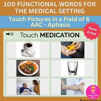 Preview of 100 Functional Words for Adults in Hospitals, SNF (Aphasia, AAC) -Speech Therapy