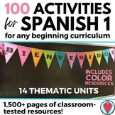 100 Games, Activities for Beginning Spanish Curriculum - Bundle