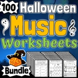 100 Halloween Music Worksheets | Clef Notation Rhythm Comp