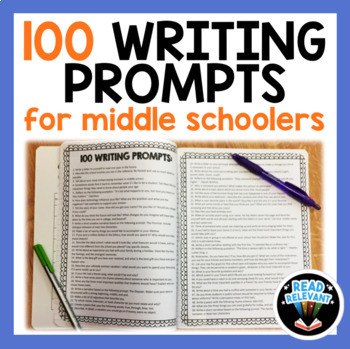 Preview of Writing Prompts for Middle School--100 High Interest Prompts!