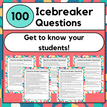 100 Icebreaker Questions FREE | Back to School Activity by Academic Assets