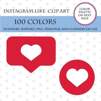 100 Instagram Likes Cliparts Social Media Bright And Pastel