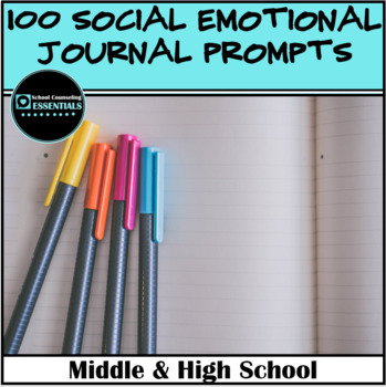 Preview of 100 Social Emotional Journal Prompts or Icebreakers