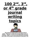 100 Journal Prompts for Elementary Grades