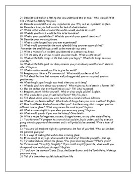 100 Journal Prompts (Aligned with the CCSS for grades 5-12) by Juggling ELA