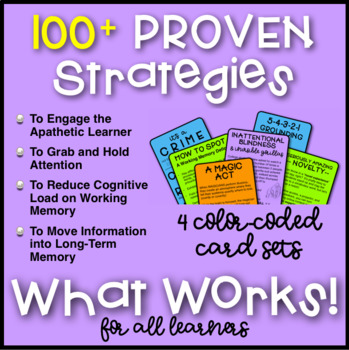 Preview of 100+ FUN Learning Strategies in 4 Color-Coded Card Sets