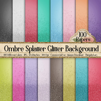 Preview of 100 Luxury Ombre Splatter Splash Glitter Background
