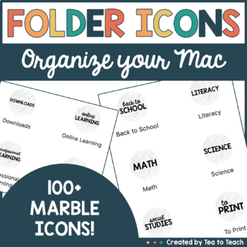 Preview of Mac Folder Icons BUNDLE in Marble (with 100+ icons!)