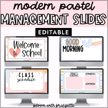 Preview of 100 Modern Pastel Classroom Google Slides | 100 Editable Pastel PowerPoint Slide