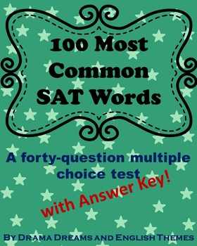 Preview of 100 Most Common SAT Vocabulary Words Test