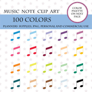 Preview of 100 Music note clip art, Music class clipart, Music clip art, Notes designs