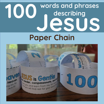 Preview of 100 Names of Jesus Paper Chain – Bible Verses – Christian