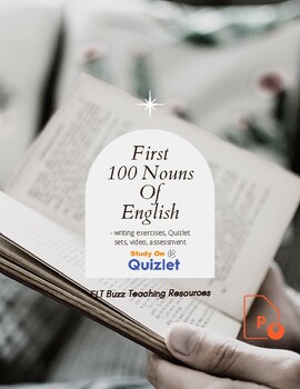 Preview of 100 Nouns Of English. Writing. ESL. EFL. Distance Learning ELLs. Flashcards PPTx