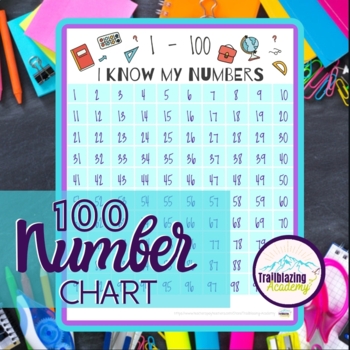 100 number chart by trailblazing academy teachers pay teachers