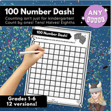 100 Number Dash Game; Ones, Tens, Hundreds AND Fractions D