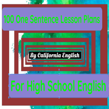 Preview of 100 One-Sentence Lesson Plans for High School English