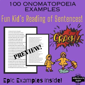 Preview of 100 Onomatopoeia Examples ~ Symphony of Vibrant Sounds for All Ages to Enjoy!
