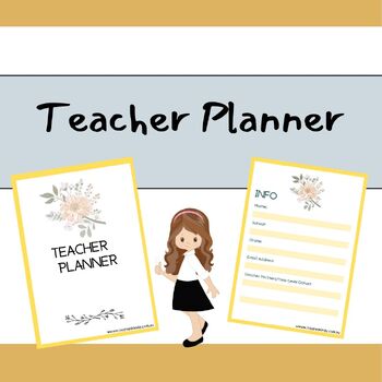 Preview of 100 Page Teacher Planner - Flower Themed