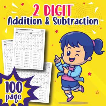 Preview of Two Digit Addition and Subtraction Within 100 Math Facts Fluency Timed Tests