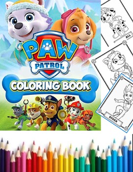 Paw Patrol Coloring Pages for Kids, Girls, Boys, Teens, Birthday School  Activity