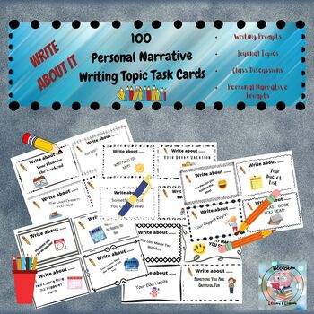 Preview of 100 Personal Narrative Writing Task Cards