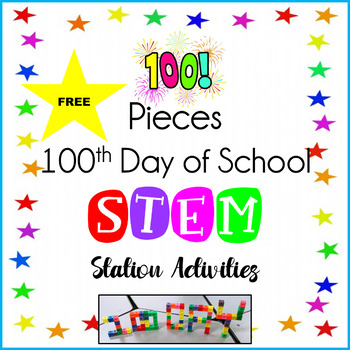 Preview of 100 Pieces STEM Station Challenge - 100 Days of School STEM Activities FREE